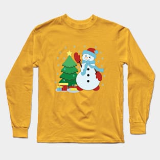 Christmas. Snowman. Christmas tree. Presents. Long Sleeve T-Shirt